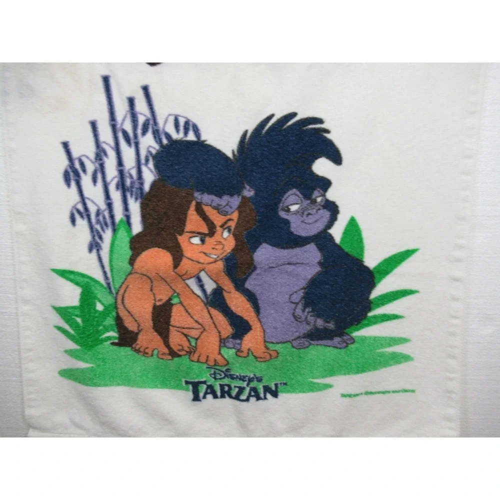 Vintage 90s Disney Tarzan Bath Towel 24x40 Franco Cotton